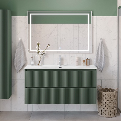 Тумба с раковиной подвесная BelBagno UNO 120 Еловый Матовый, раковина BB-8099-120