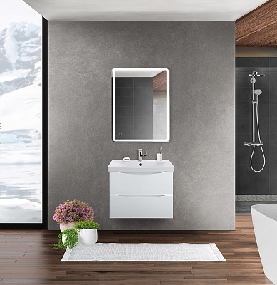 Тумба с раковиной подвесная BelBagno MARINO-CER 60 Bianco Lucido , раковина белая