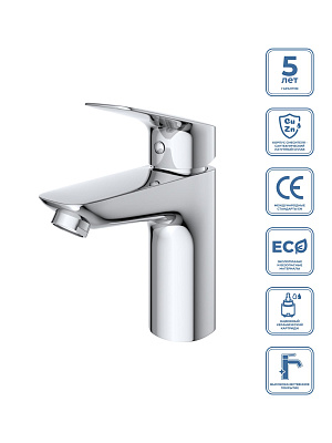 Смеситель для раковины без донного клапана BelBagno DUE-LVM-CRM-W0
