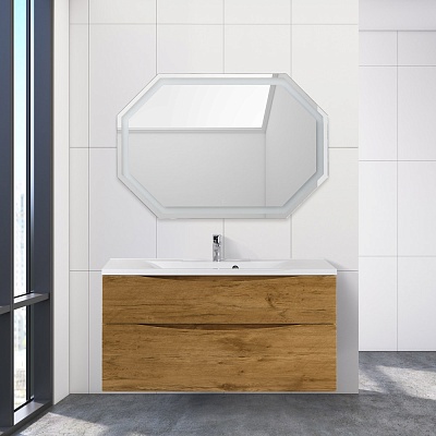 Тумба с раковиной подвесная BelBagno MARINO-H60 110 Rovere Nature, раковина белая