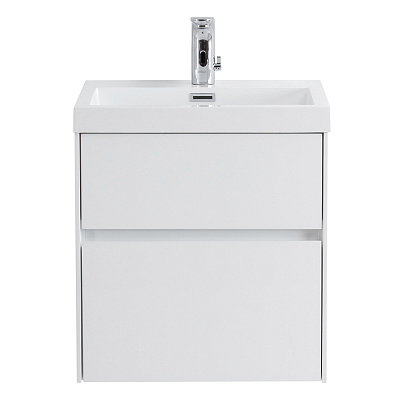 Тумба с раковиной подвесная BelBagno PIETRA MINI 50AS Bianco Lucido, раковина белая