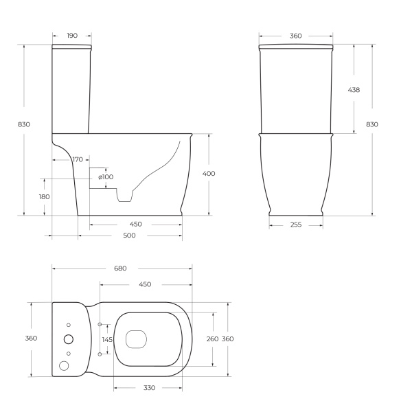 Унитаз-компакт безободковый BelBagno PRADO BB10150CP