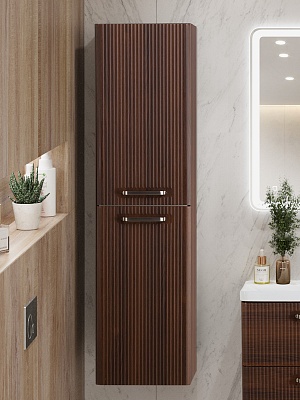 Шкаф подвесной BelBagno DUE-1500-2A-SC-NOCE-P, ручки - Матовый атласный никель