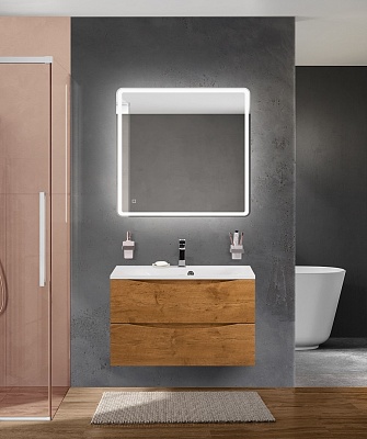Тумба с раковиной подвесная BelBagno MARINO 80 Rovere Nature, раковина белая BB800/450-LV-MR-FT