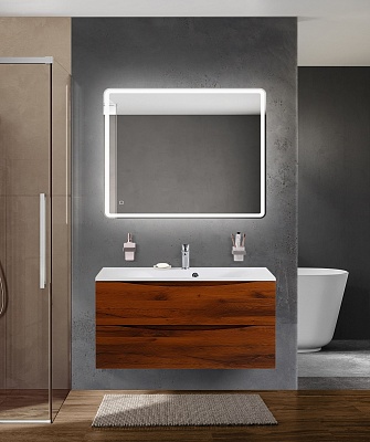 Тумба с раковиной подвесная BelBagno MARINO 100 Rovere Cillegio, раковина белая BB1000/450-LV-MR-FT