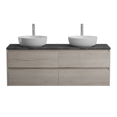 Тумба с четырьмя ящиками и столешницей подвесная BelBagno KRAFT 140 Rovere Galifax Bianco