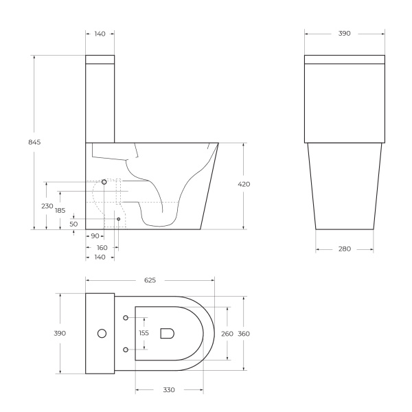 Унитаз-компакт безободковый BelBagno FLAY-R BB2149CPR с сиденьем BB2111SC