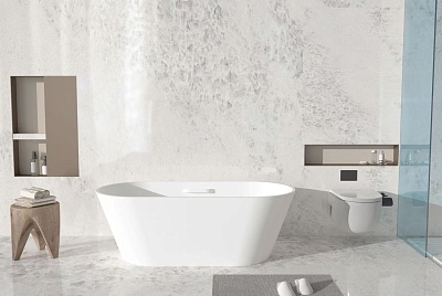 Ванна из искусственного камня Solid Surface CEZARES CZR-COMFORT-170-75-53-SSB-HND