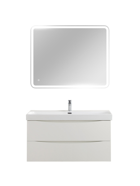 Тумба с раковиной подвесная BelBagno МАРИНА (MARINO)-N 100 Bianco Lucido, раковина BB-8078-100 — фото 3