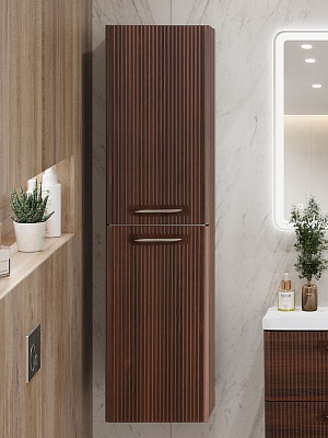 Шкаф подвесной BelBagno DUE-1500-2A-SC-NOCE-P, ручки - Сатиновый никель