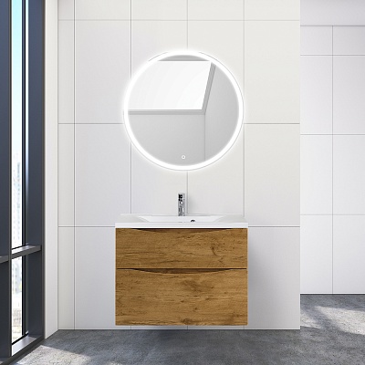 Тумба с раковиной подвесная BelBagno MARINO-H60 90 Rovere Nature, раковина белая