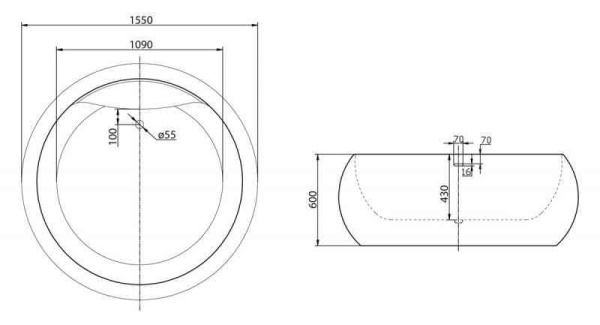 Акриловая ванна BelBagno BB30-1550