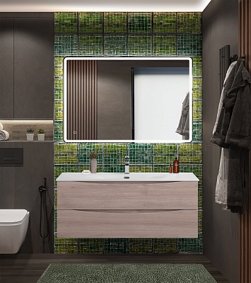 Тумба с раковиной подвесная BelBagno MARINO-CER-N 120 Rovere Grigio, раковина белая