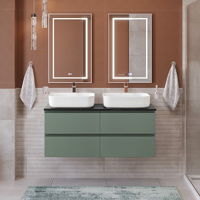 Тумба с четырьмя ящиками и столешницей подвесная BelBagno KRAFT 120 Еловый Матовый, столешница KEP-120-2-MNO