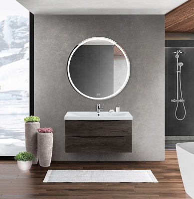 Тумба с раковиной подвесная BelBagno MARINO-CER 100 Rovere Nature Grigio, раковина белая