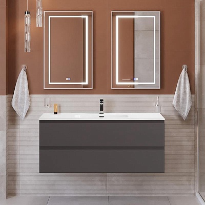 Тумба с раковиной подвесная BelBagno KRAFT 120 Темно-Серый Матовый, раковина BB1200ETL