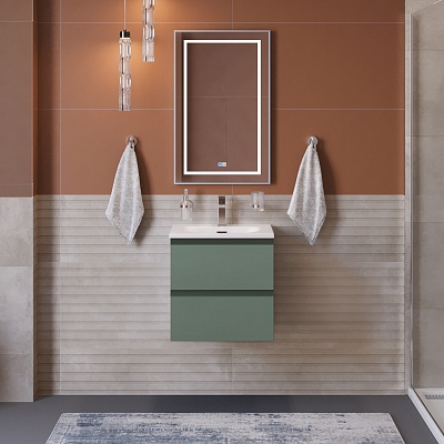 Тумба с раковиной подвесная BelBagno KRAFT 39 50 Еловый Матовый, раковина BB-8099-3-50