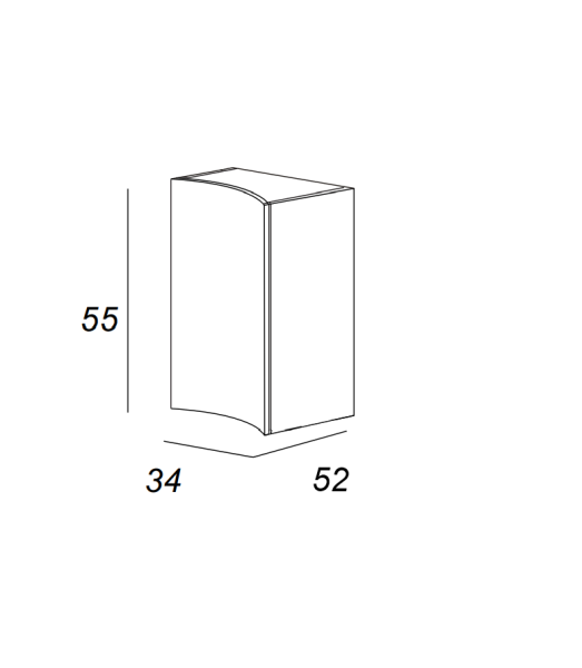 STING Шкафчик подвесной под раковину с одной распашной дверцей  54659  Bianco Lucido, 34x52x55 — фото 6