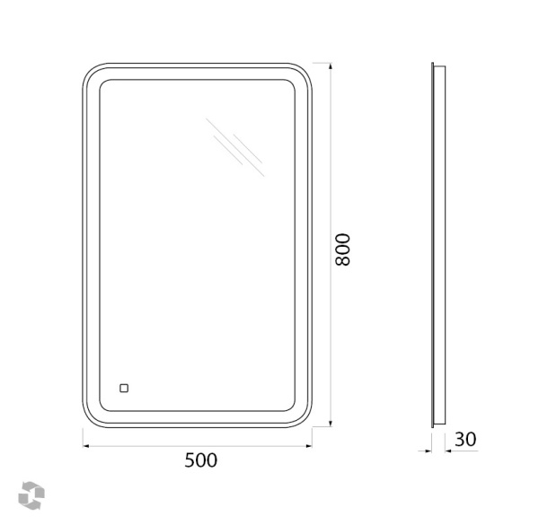 Зеркало BelBagno SPC-MAR-500-800-LED-TCH