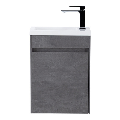 Тумба с раковиной подвесная с дверкой BelBagno PIETRA MINI 40-L Stucco Cemento, раковина белая