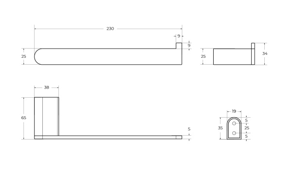 Полотенцедержатель CEZARES STYLUS-TH02-IN