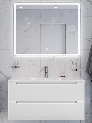 Тумба с раковиной подвесная BelBagno ЭТНА (ETNA) 100 Белый Матовый, раковина BB-8099-100