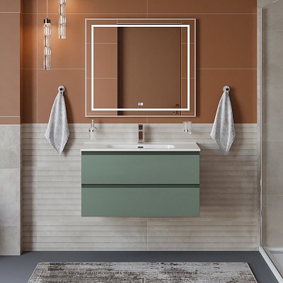 Тумба с раковиной подвесная BelBagno KRAFT 80 Еловый Матовый, раковина BB800ETL