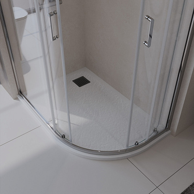 Душевой поддон из искусственного мрамора в комплекте с сифоном BelBagno UNO TRAY-MR-UNO-RH-120/90-550-35-W-L-NO