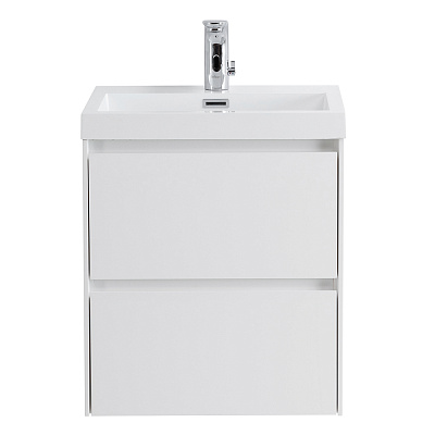 Тумба с раковиной подвесная BelBagno PIETRA MINI 50 Bianco Lucido, раковина белая