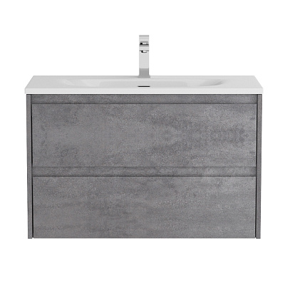 Тумба с раковиной подвесная BelBagno KRAFT 39 80 Cemento Grigio, раковина белая BB-8099-3-80