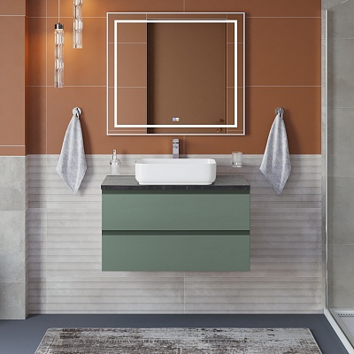 Тумба со столешницей подвесная BelBagno KRAFT 90 Еловый Матовый, столешница KEP-90-MNO