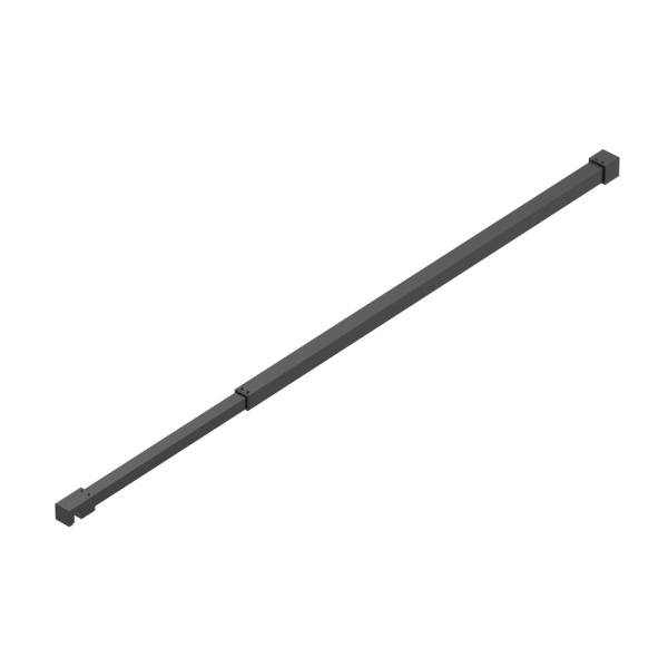 KRAFT-L-1-120-C-NERO Душевая перегородка с односторонним входом, стекло прозрачное, профиль чёрный, 1200x1950 мм — фото 2