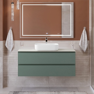Тумба со столешницей подвесная BelBagno KRAFT 120 Еловый Матовый, столешница KEP-120-CEM