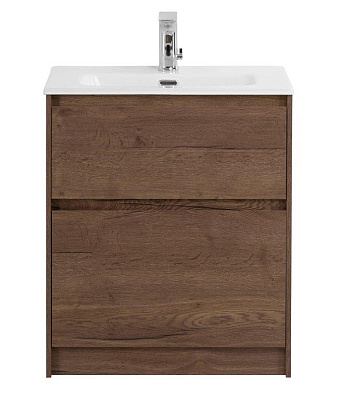 Тумба с керамической раковиной напольная BelBagno KRAFT 60 Rovere Tabacco, раковина BB600ETL белая
