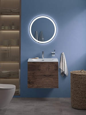 Тумба с раковиной подвесная BelBagno ETNA 60 Rovere Moro, раковина белая BB-8099-60