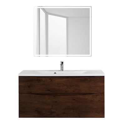Тумба с раковиной подвесная BelBagno MARINO-H60 100 Rovere Moro, раковина белая