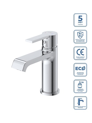 Смеситель для раковины без донного клапана BelBagno AURORA-LVM-CRM-W0