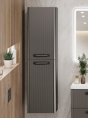 Шкаф подвесной BelBagno DUE-1500-2A-SC-GM-P Оружейная сталь, ручки - Сатиновый никель