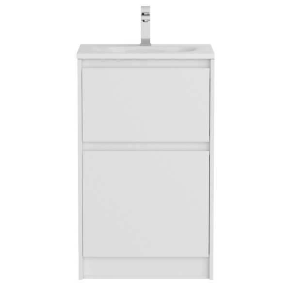 Тумба с раковиной напольная BelBagno СТРУКТУРА (KRAFT 39) 50 Bianco Opaco, раковина белая BB-8099-3-50 — фото 2