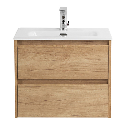 Тумба с раковиной подвесная BelBagno KRAFT 39 50 Rovere Nebrasca Nature, раковина белая