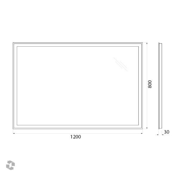 Зеркало BelBagno SPC-GRT-1200-800-LED-BTN