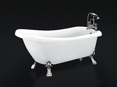 Акриловая ванна BelBagno BB20-1700 с ножками и сливом-переливом