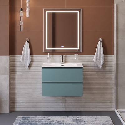 Тумба с раковиной подвесная BelBagno KRAFT 39 70 Голубой Матовый, раковина BB700/390ETL
