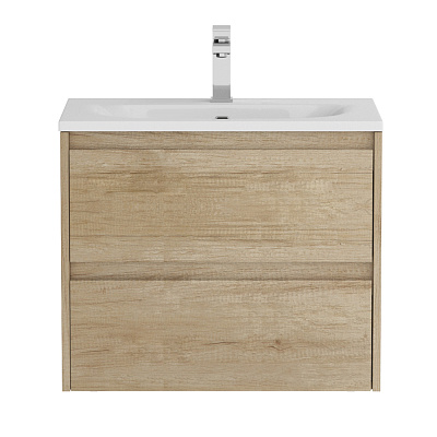 Тумба с раковиной подвесная BelBagno KRAFT 39 60 Rovere Nebrasca Nature, раковина белая BB-8099-3-60