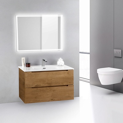 Тумба с раковиной подвесная BelBagno ETNA 39 80 Rovere Nature, раковина белая