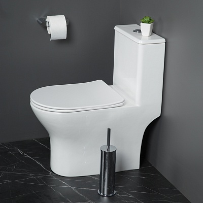 Унитаз-моноблок с сиденьем BelBagno LOUNGE BB8618CPR-MN/SC