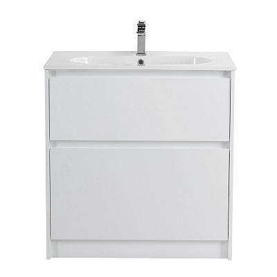 Тумба с керамической раковиной напольная BelBagno KRAFT 80 Bianco Opaco, раковина LOV-800-LVB белая