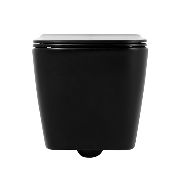 Унитаз подвесной безободковый BelBagno ARDENTE-C BB3202CHR-MB с сиденьем BB3202SC-MB