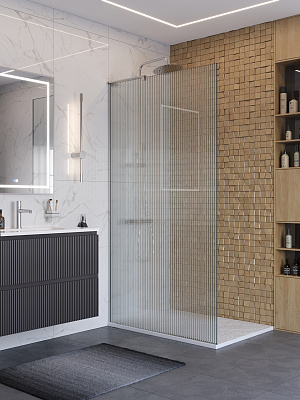Душевая перегородка BelBagno UNO-L-1-TB-100-FL-Cr