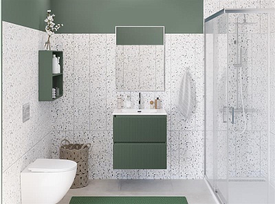 Тумба с раковиной подвесная BelBagno UNO-MINI 60 Еловый Матовый, раковина BB-8099-3-60